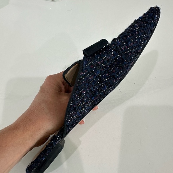 Chic Black Tweed Mules with Bow - Picture 4 of 6
